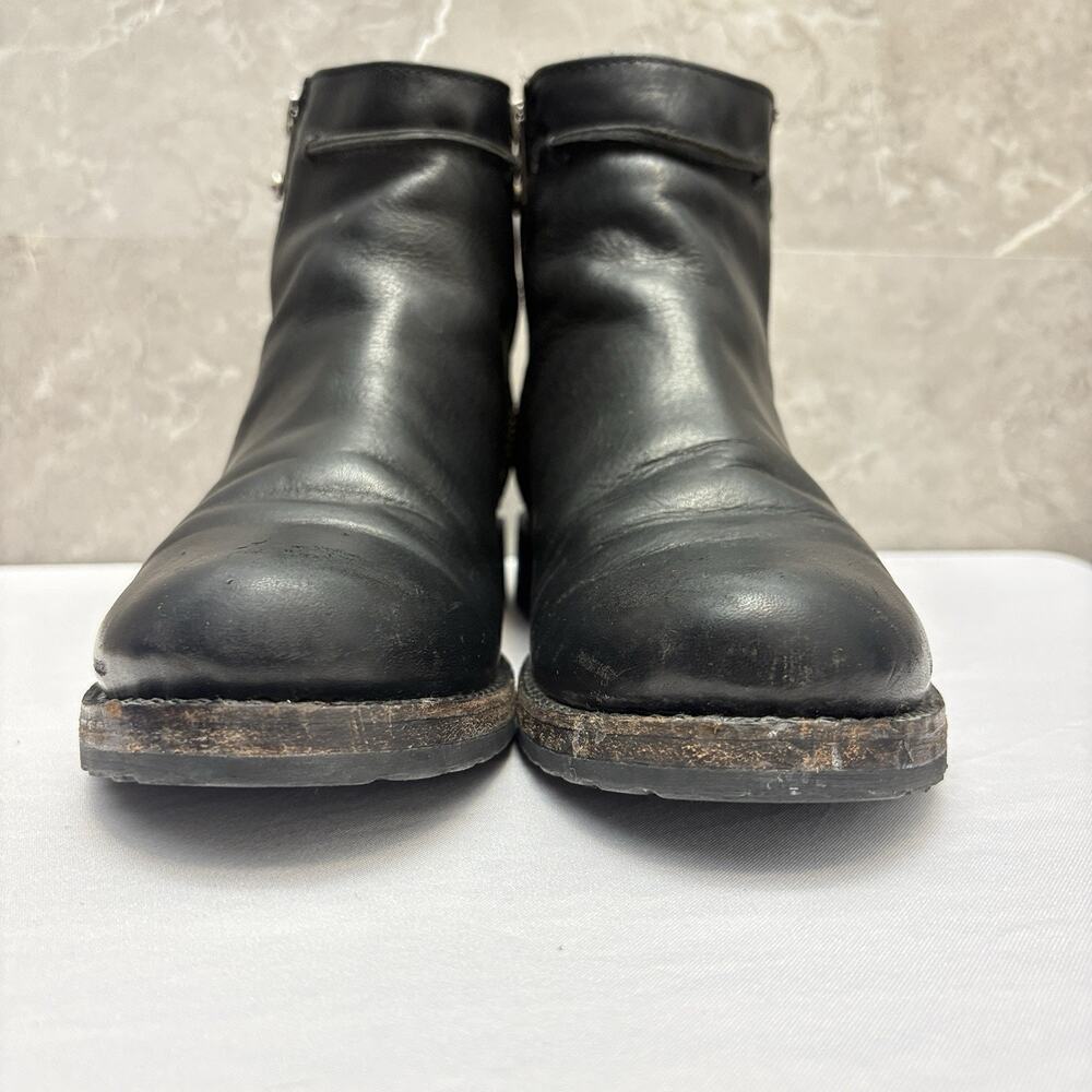 Frye Boots Women’s Veronica Short Seam Double Zipper Black Leather Boots 7.5B - Picture 4 of 12